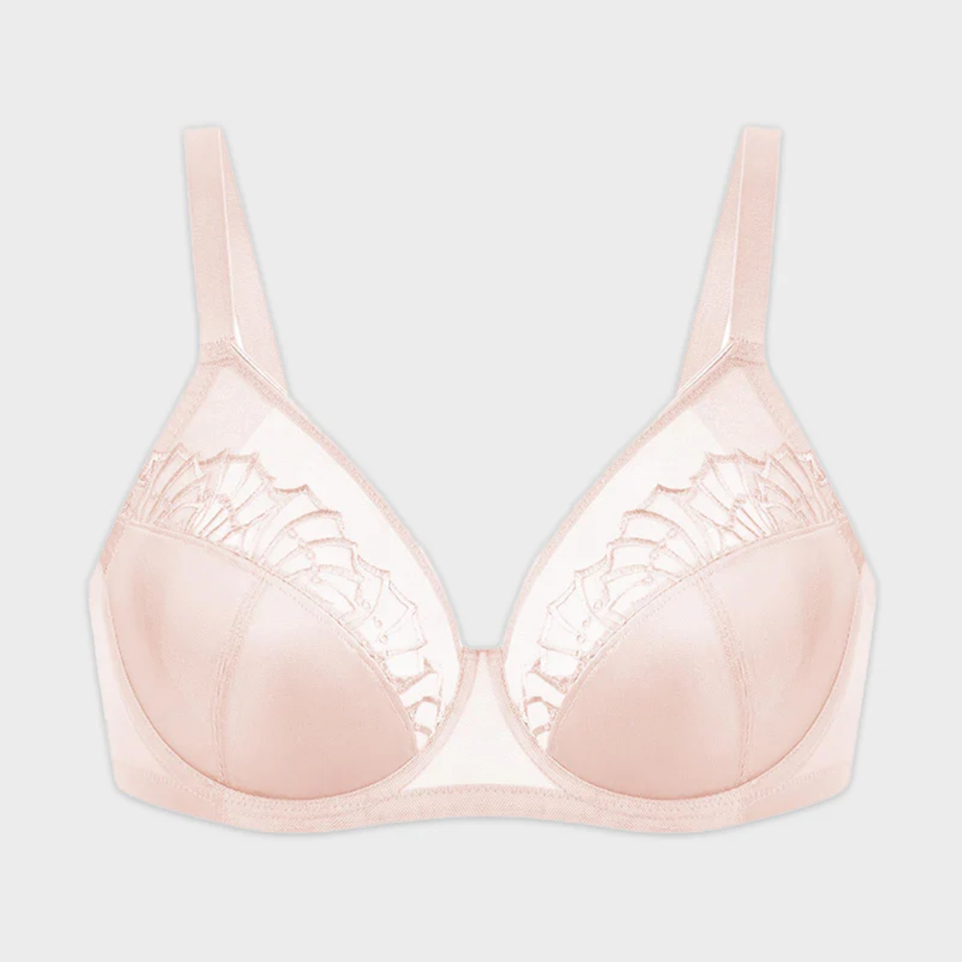 Plus-Size Pearl Shimmer Lace Minimizer Bra